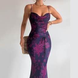 Robe de soirée à imprimé floral